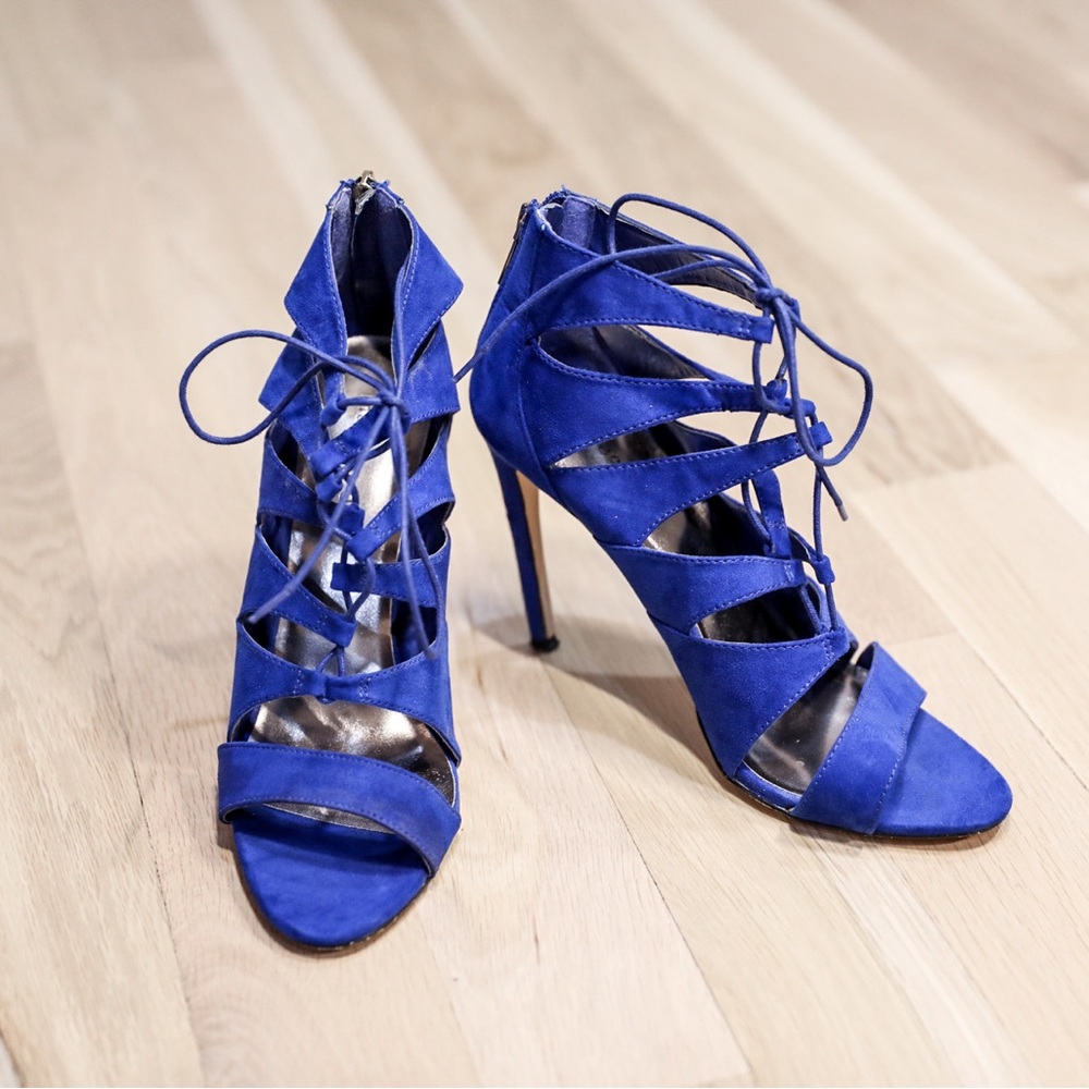 Blue Suede Madden Girl Heels Women size 10